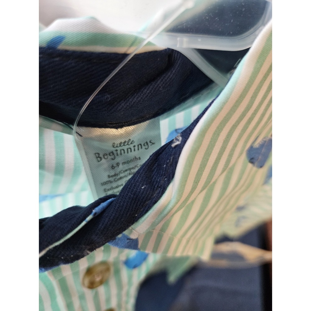Little Beginnings Toddler Boy Whale Shirt And Jogger Set Size 6-9M 100% Cotton - Picture 3 of 3